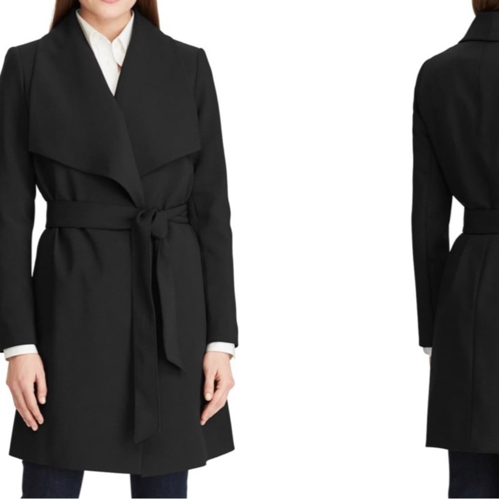 Ralph Lauren drape front wrap coat small Bloomingdales NWT